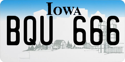 IA license plate BQU666