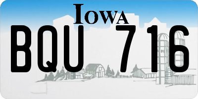 IA license plate BQU716