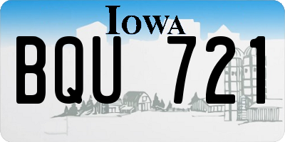IA license plate BQU721