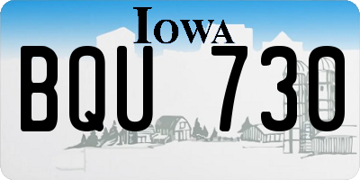 IA license plate BQU730