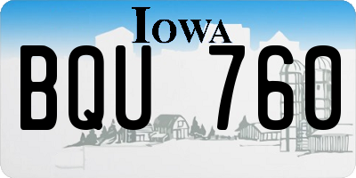 IA license plate BQU760