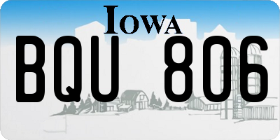 IA license plate BQU806