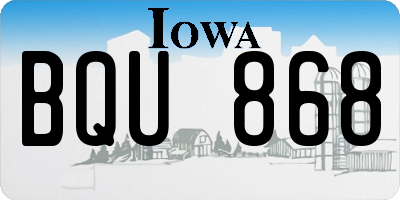 IA license plate BQU868