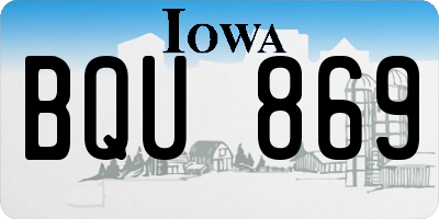 IA license plate BQU869