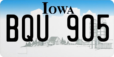 IA license plate BQU905
