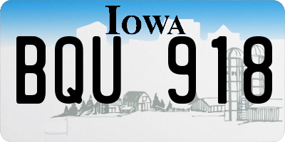 IA license plate BQU918