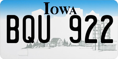 IA license plate BQU922