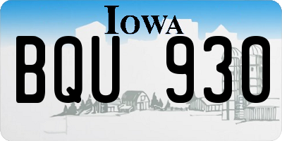 IA license plate BQU930