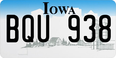 IA license plate BQU938