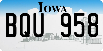 IA license plate BQU958