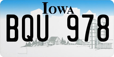 IA license plate BQU978
