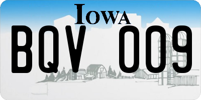 IA license plate BQV009