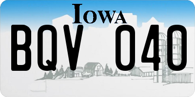 IA license plate BQV040