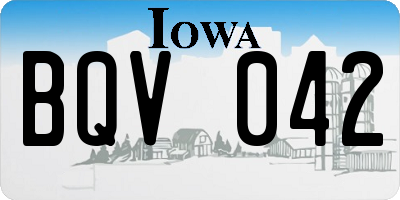 IA license plate BQV042