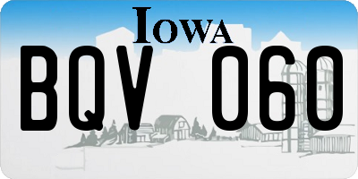 IA license plate BQV060