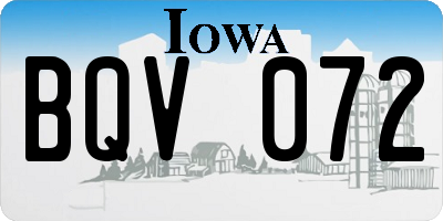 IA license plate BQV072