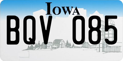 IA license plate BQV085