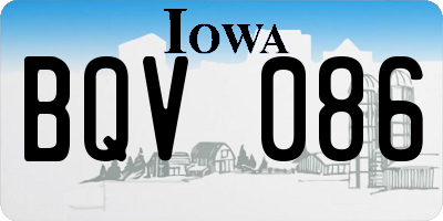 IA license plate BQV086