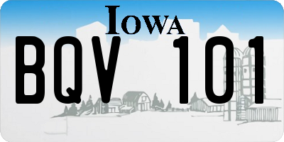 IA license plate BQV101