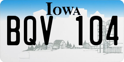 IA license plate BQV104