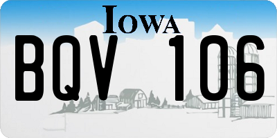 IA license plate BQV106