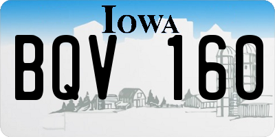 IA license plate BQV160