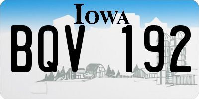 IA license plate BQV192
