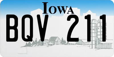 IA license plate BQV211
