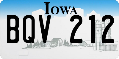 IA license plate BQV212