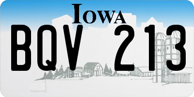 IA license plate BQV213
