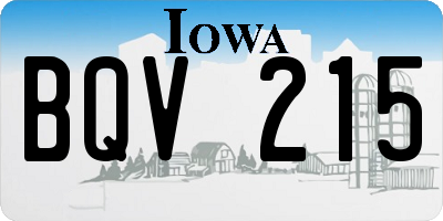 IA license plate BQV215