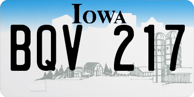 IA license plate BQV217