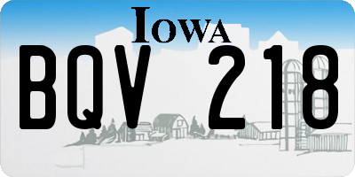 IA license plate BQV218