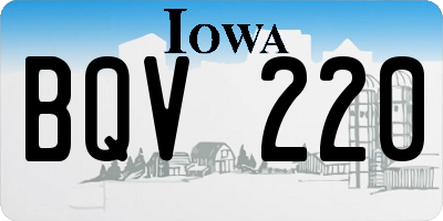 IA license plate BQV220