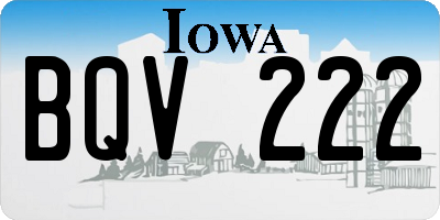 IA license plate BQV222