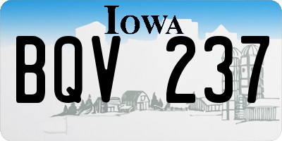 IA license plate BQV237