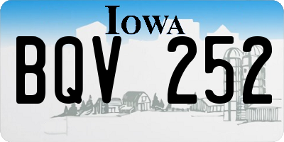 IA license plate BQV252