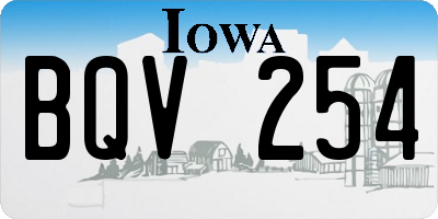 IA license plate BQV254