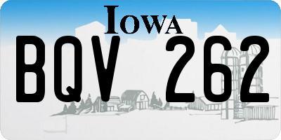 IA license plate BQV262