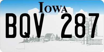 IA license plate BQV287