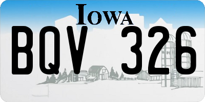 IA license plate BQV326