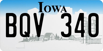 IA license plate BQV340