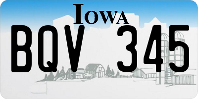 IA license plate BQV345