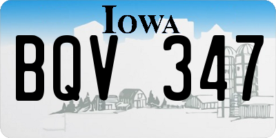 IA license plate BQV347