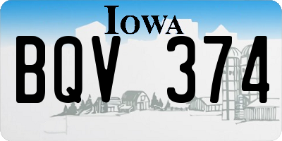 IA license plate BQV374