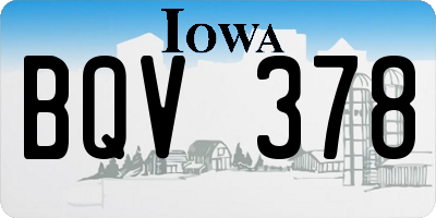 IA license plate BQV378