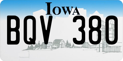 IA license plate BQV380