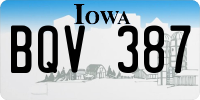 IA license plate BQV387