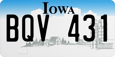 IA license plate BQV431
