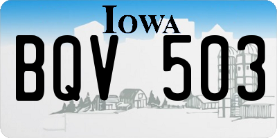 IA license plate BQV503